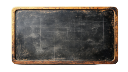 blank blackboard with chalk isolated on white background 