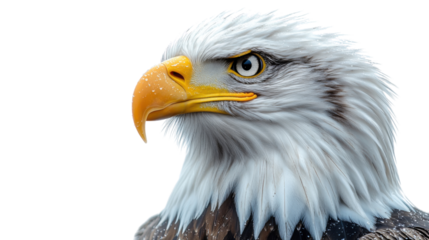 portrait of a eagle isolated on white background 
