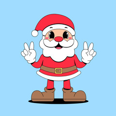 Retro cartoon santa claus