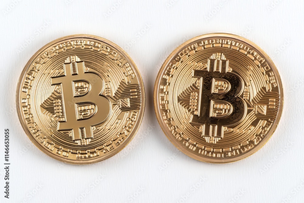 Poster bitcoin coin, isolated with a transparent background, generated using ai technology.