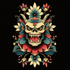 Troll tattoo flash illustration