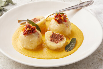 Stuffed Gnocchi with Mushrooms and Pumpkin