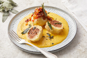 Stuffed Gnocchi with Mushrooms and Pumpkin