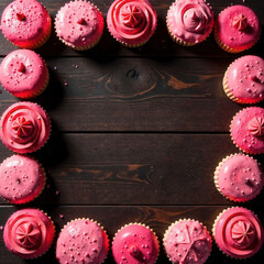 dessert, food, sweet, cake, pink, cookie, colorful, biscuit, snack, delicious, pastry, strawberry, sugar, banner, poster, design, cover image, main image, post image, social media story, background