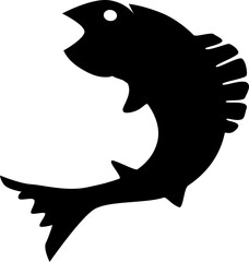 black and white fish vector