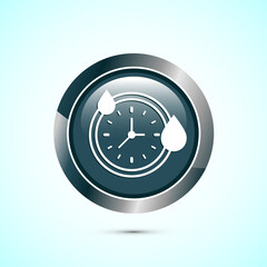 Quick dry icon design illustration. Fast dry cleaning service sign. Gray Color Round Button Design