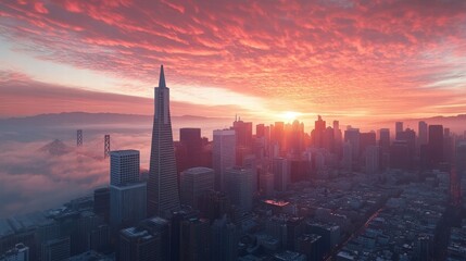 Fototapeta premium san francisco sunrise skyline