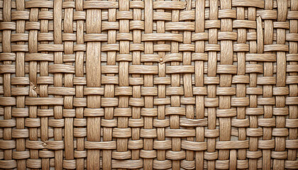 Interwoven wicker texture in natural beige tones
