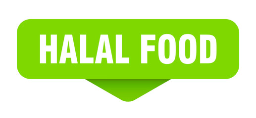 HALAL FOOD banner, button, sign on transparent background