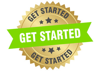 GET STARTED label, sign on transparent background