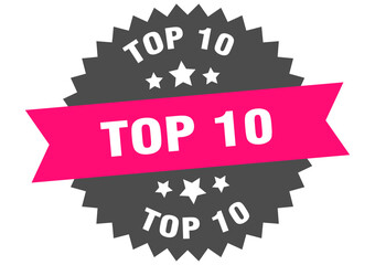 TOP 10 label, sign on transparent background