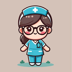 vector of smiling midwife character