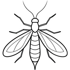 Mayfly insect flat vector illustration on white background