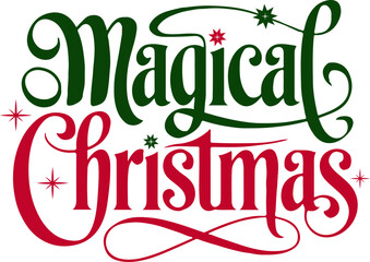 Fototapeta premium Merry Christmas lettering vector design