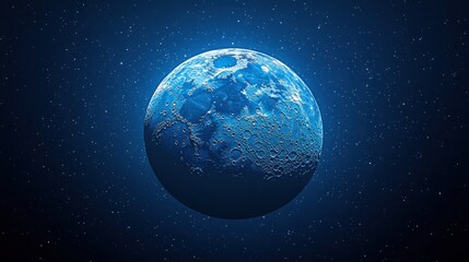 Fototapeta premium Blue moon in dark space.