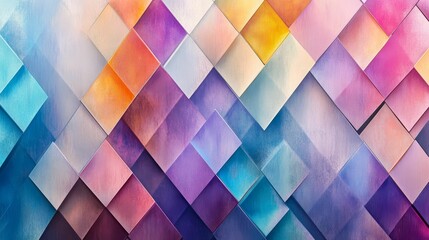 Abstract diamond-shaped pastel color blocks.