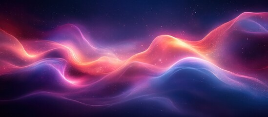 Obraz premium Abstract glowing waves of vibrant colors.