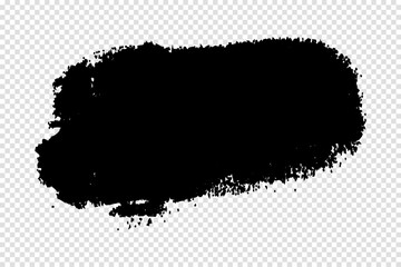 Abstract Black Brush Stroke Isolated on Transparent Background, Perfect for Creative Design Projects