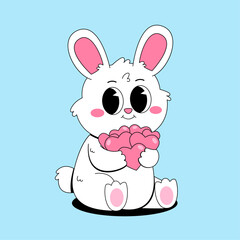 Cute bunny with love