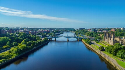 newcastle upon tyne river and cityscape