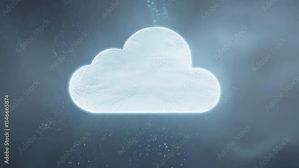 Aufkleber cloud visualization showcasing digital data transformation in a modern environment