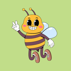 Obraz premium Cute bee cartoon mascot