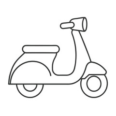 Minimalist Retro Scooter Outline Vector Design.