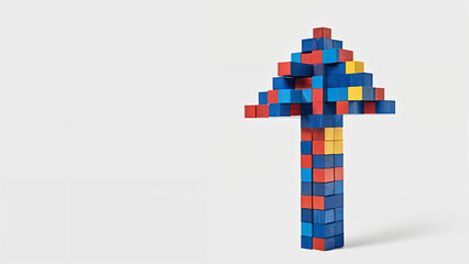 arrow up made out of blocks