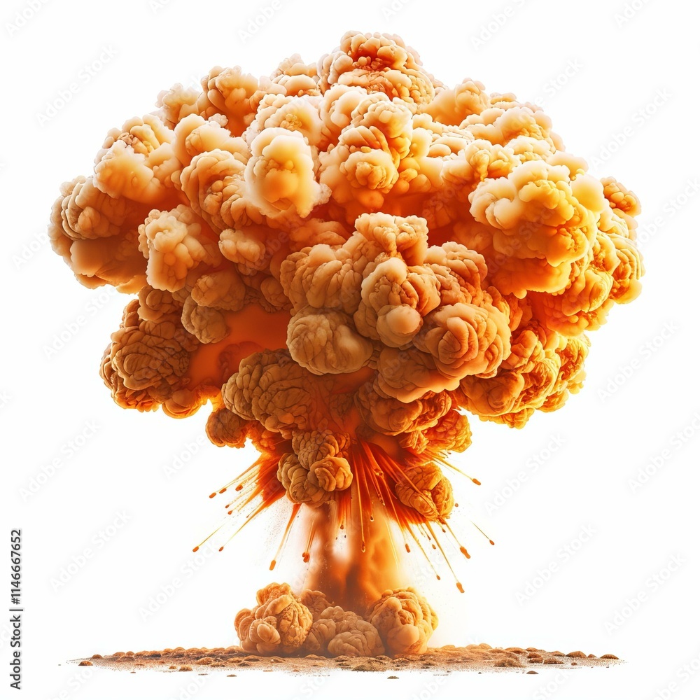 Aufkleber mushroom cloud rising from a nuclear explosion, creating a dramatic and devastating scene