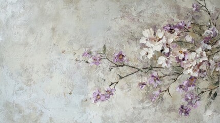 pastel floral painting on textured canvas