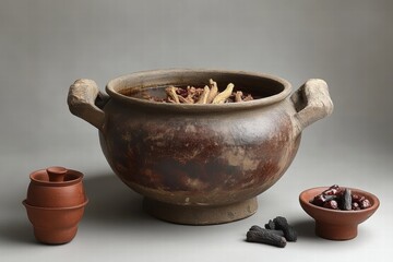 Traditional chinese herbal soup with ginseng and wolfberry kitchen food photography culinary art close-up health benefits