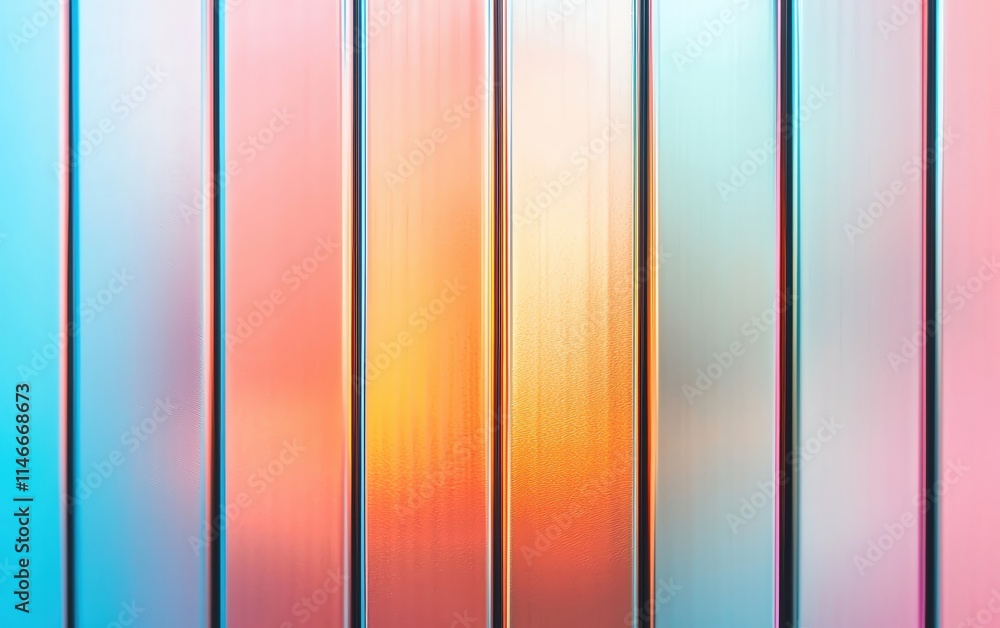Poster colorful vertical lines create an abstract background with soft blurred hues.