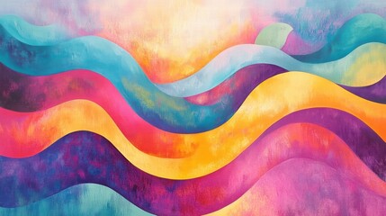 Obraz premium colorful abstract wave painting