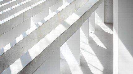 Obraz premium Exploring Modern White Triangular Structures Urban Environment Architectural Photography Contemporary Design Aesthetic Perspective