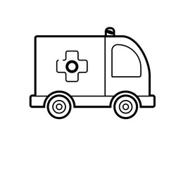 A AMBULANCE ITEM VECTOR ICON.