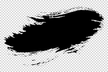 Naklejka premium Abstract Black Grunge Brush Stroke Texture Isolated on Transparent Background for Creative Designs