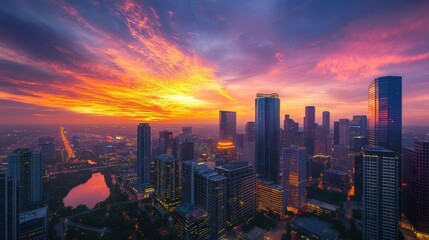 Fototapeta premium houston skyline sunrise