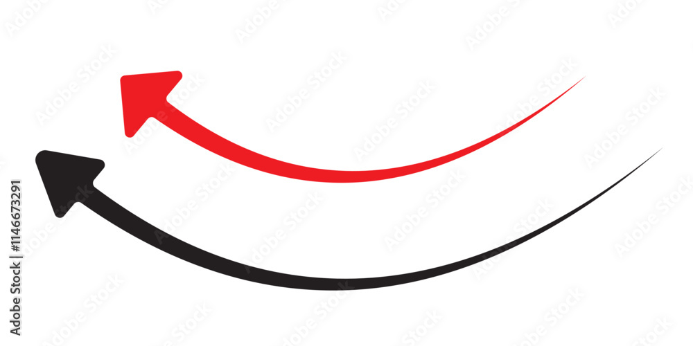 Poster long arrows icon set. vector set of trendy long arrows left and right in flat style. black arrows ve