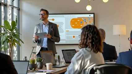 Entrepreneur Presenting to Group of Investors