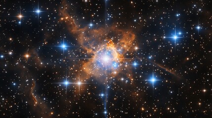 Obraz premium A mesmerizing cosmic view featuring a radiant center surrounded by countless shimmering stars in deep space.