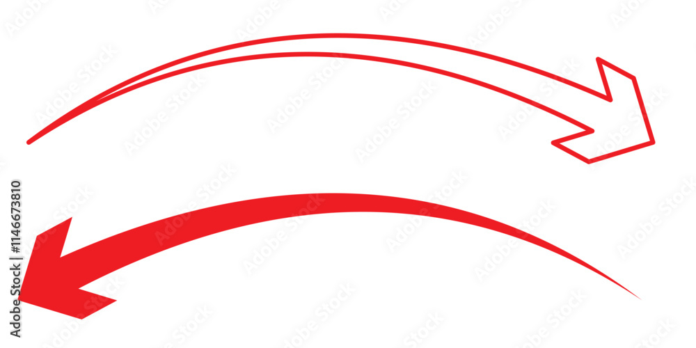 Poster long arrows icon set. vector set of trendy long arrows left and right in flat style. black arrows ve