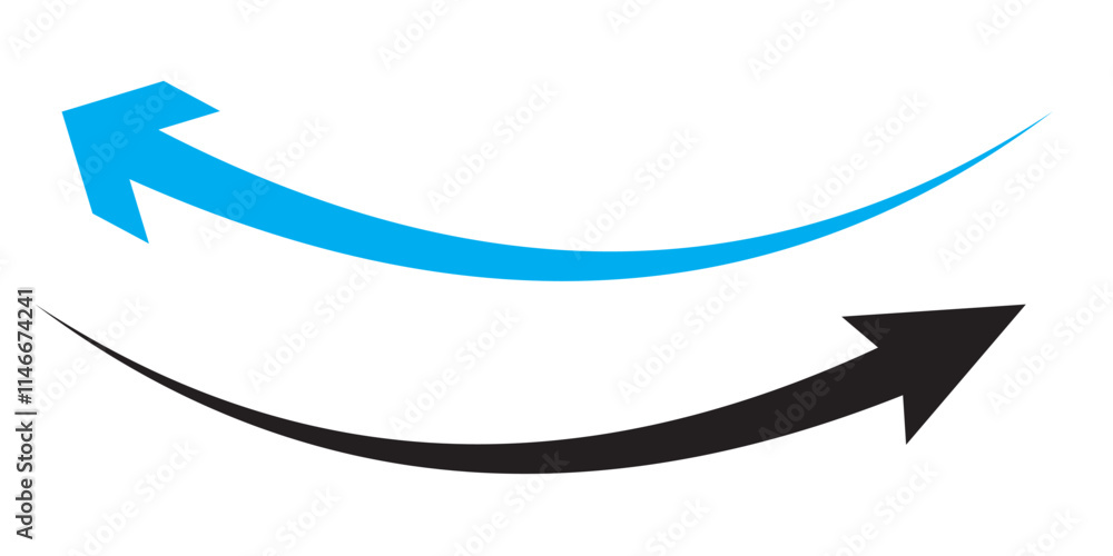 Poster curved arrow icon vector. arrow pointer icon sign symbol in trendy flat style. arrow vector icon ill