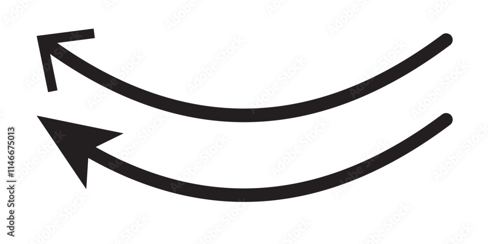 Poster nvis48 newvectorillustrationsign nvis - curved arrow right direction vector sign . isolated transpar