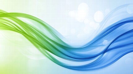 Obraz premium abstract green and blue wave background smooth flowing lines mod