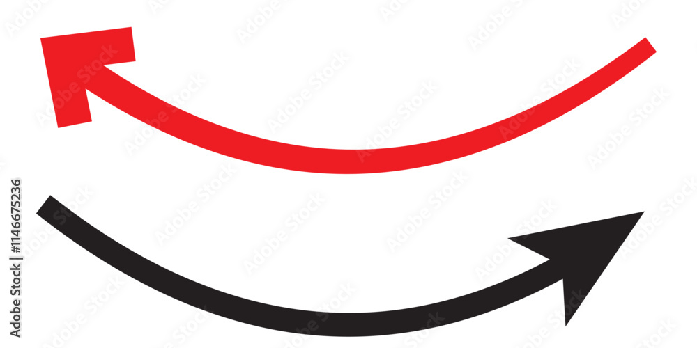 Poster nvis48 newvectorillustrationsign nvis - curved arrow right direction vector sign . isolated transpar