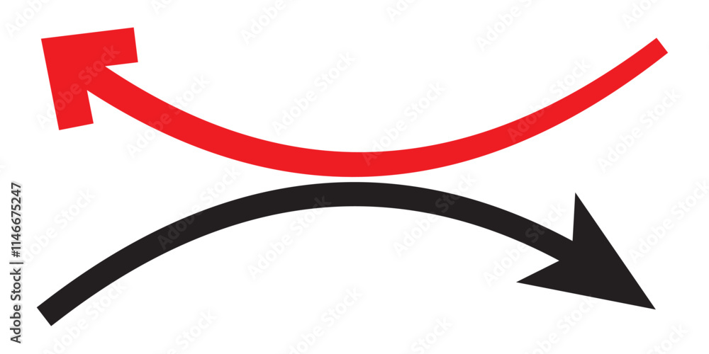 Poster nvis48 newvectorillustrationsign nvis - curved arrow right direction vector sign . isolated transpar