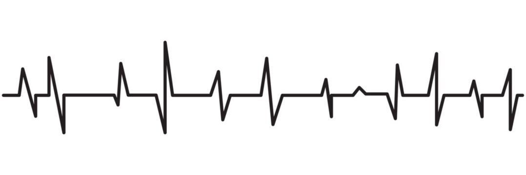 Lifeline icon vector. Heart beats line icon. Cardiogram line icon, sign. Heart pulse silhouette, icon, symbol. Vector illustration.