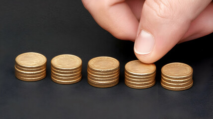 Gold Coins Stacking Illustration