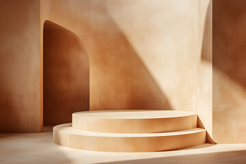 Beige Minimalist Display Podium