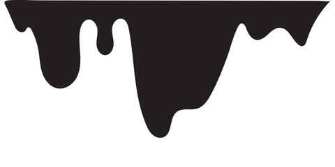 
Flow ink drops. Splash oil flowing and drip. Splatter and droplet of black liquid. Abstract stain and blob of paint - vector desin element. Illustration isolated on white background.